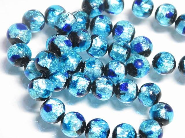 TOKO-BEADS AG996N-02 Luminous Firefly bead (strand) 8.5mm AG996N-02 蓄光ホタルガラスビーズ（連） 8.5mm Asian bead & African bead  Handmade,Lampeork,bead,asia,india,ethnic,parts,accessory,beads とんぼ玉,ビーズ,トンボ玉,アジア,インド,エスニック,手作り,パーツ,アクセサリー