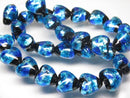 TOKO-BEADS AG996N-30 Luminous Firefly bead (strand) 14mm AG996N-30 蓄光ホタルガラスビーズ（連） 14mm Asian bead & African bead  Handmade,Lampeork,bead,asia,india,ethnic,parts,accessory,beads とんぼ玉,ビーズ,トンボ玉,アジア,インド,エスニック,手作り,パーツ,アクセサリー