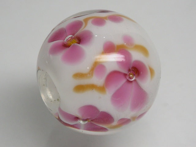 TOKO-BEADS AG998-32 Glass bead 20mm AG998-32 花柄とんぼ玉 20mm Asian bead & African bead  Handmade,Lampeork,bead,asia,india,ethnic,parts,accessory,beads とんぼ玉,ビーズ,トンボ玉,アジア,インド,エスニック,手作り,パーツ,アクセサリー