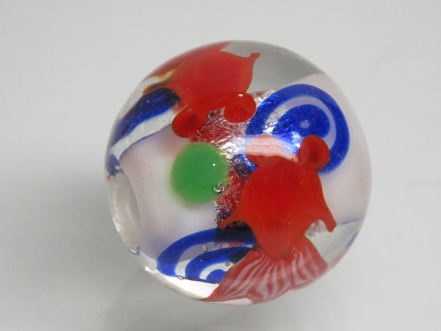 TOKO-BEADS AG998-34 Glass bead 20mm AG998-34 花柄とんぼ玉 20mm Asian bead & African bead  Handmade,Lampeork,bead,asia,india,ethnic,parts,accessory,beads とんぼ玉,ビーズ,トンボ玉,アジア,インド,エスニック,手作り,パーツ,アクセサリー