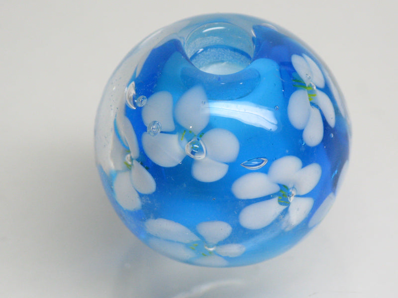 TOKO-BEADS AG998-40 Glass bead 20mm AG998-40 花柄とんぼ玉 20mm Asian bead & African bead  Handmade,Lampeork,bead,asia,india,ethnic,parts,accessory,beads とんぼ玉,ビーズ,トンボ玉,アジア,インド,エスニック,手作り,パーツ,アクセサリー