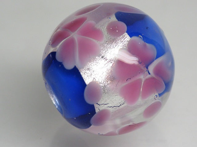 TOKO-BEADS AG998-44 Glass bead 19～20mm AG998-44 花柄とんぼ玉 19～20mm Asian bead & African bead  Handmade,Lampeork,bead,asia,india,ethnic,parts,accessory,beads とんぼ玉,ビーズ,トンボ玉,アジア,インド,エスニック,手作り,パーツ,アクセサリー