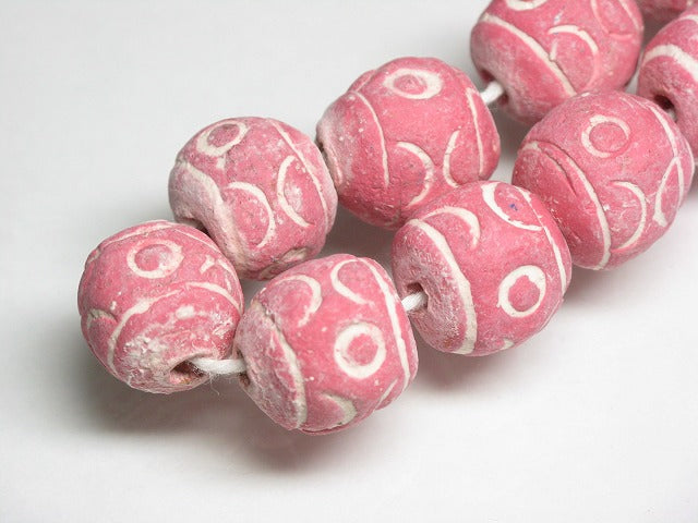 TOKO-BEADS AZ134-10N Clay bead (strand) 14.5~16.5mm AZ134-10N クレイビーズ（連） 14.5~16.5mm Asian bead & African bead  Handmade,Lampeork,bead,asia,india,ethnic,parts,accessory,beads とんぼ玉,ビーズ,トンボ玉,アジア,インド,エスニック,手作り,パーツ,アクセサリー