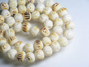 TOKO-BEADS BB117-02N Bone bead 8~9mm BB117-02N ボーンビーズ（連） 8~9mm Asian bead & African bead  Handmade,Lampeork,bead,asia,india,ethnic,parts,accessory,beads とんぼ玉,ビーズ,トンボ玉,アジア,インド,エスニック,手作り,パーツ,アクセサリー