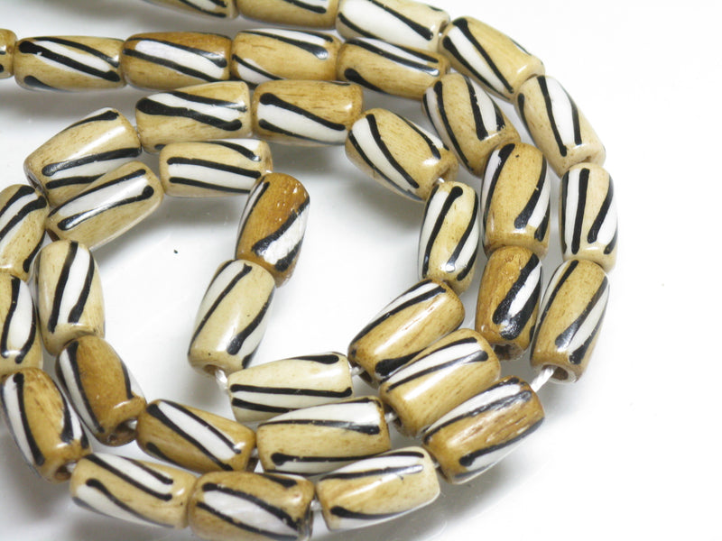 TOKO-BEADS CB065-03N Batik Bone bead (Strand) 6~7mm CB065-03N バティックボーンビーズ（連） 6~7mm Asian bead & African bead  Handmade,Lampeork,bead,asia,india,ethnic,parts,accessory,beads とんぼ玉,ビーズ,トンボ玉,アジア,インド,エスニック,手作り,パーツ,アクセサリー