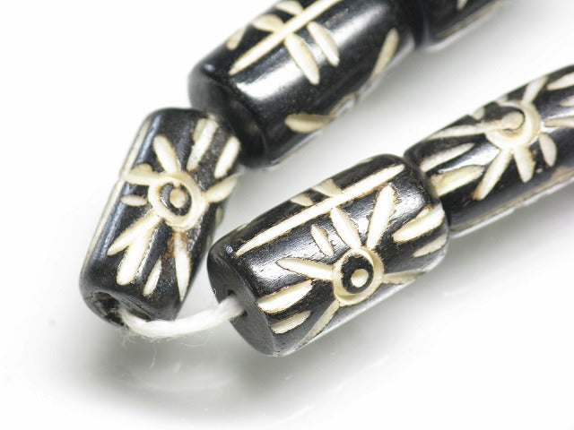 TOKO-BEADS CB066-01N Batik Bone bead (Strand) 7.5~9.5mm CB066-01N ボーンビーズ（連） 7.5~9.5mm Asian bead & African bead  Handmade,Lampeork,bead,asia,india,ethnic,parts,accessory,beads とんぼ玉,ビーズ,トンボ玉,アジア,インド,エスニック,手作り,パーツ,アクセサリー