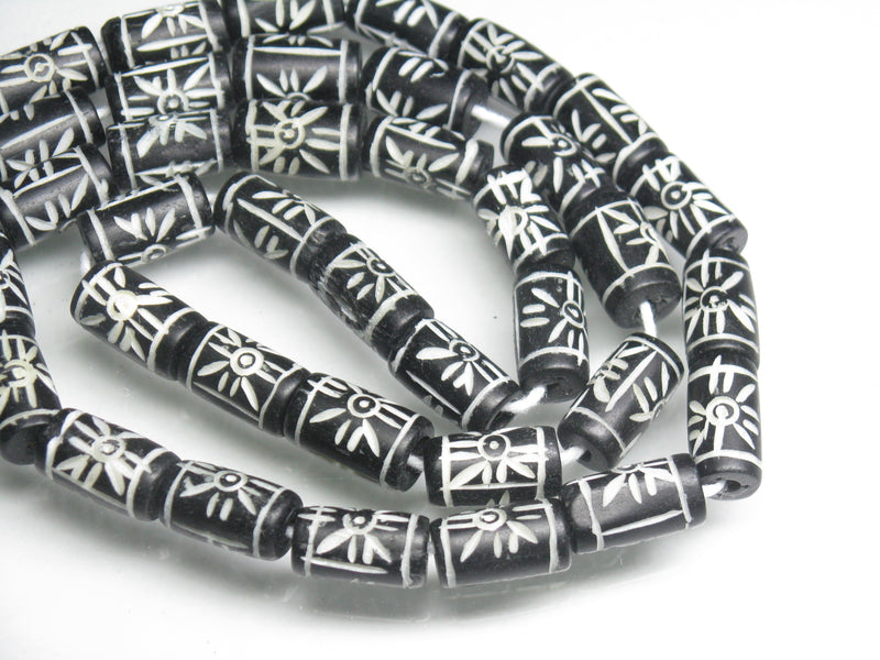 TOKO-BEADS CB066N Batik Bone bead (Strand) 6.5mm CB066N ボーンビーズ（連） 6.5mm Asian bead & African bead  Handmade,Lampeork,bead,asia,india,ethnic,parts,accessory,beads とんぼ玉,ビーズ,トンボ玉,アジア,インド,エスニック,手作り,パーツ,アクセサリー