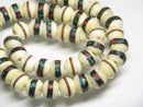TOKO-BEADS CB201N Tibetan bone bead (strand) 10mm CB201N チベットボーンビーズ（連） 10mm Asian bead & African bead  Handmade,Lampeork,bead,asia,india,ethnic,parts,accessory,beads とんぼ玉,ビーズ,トンボ玉,アジア,インド,エスニック,手作り,パーツ,アクセサリー