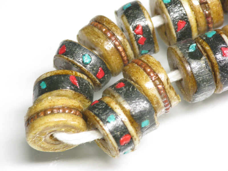 TOKO-BEADS CB208N Tibetan bone bead (strand) 11mm CB208N チベットボーンビーズ（連） 11mm Asian bead & African bead  Handmade,Lampeork,bead,asia,india,ethnic,parts,accessory,beads とんぼ玉,ビーズ,トンボ玉,アジア,インド,エスニック,手作り,パーツ,アクセサリー