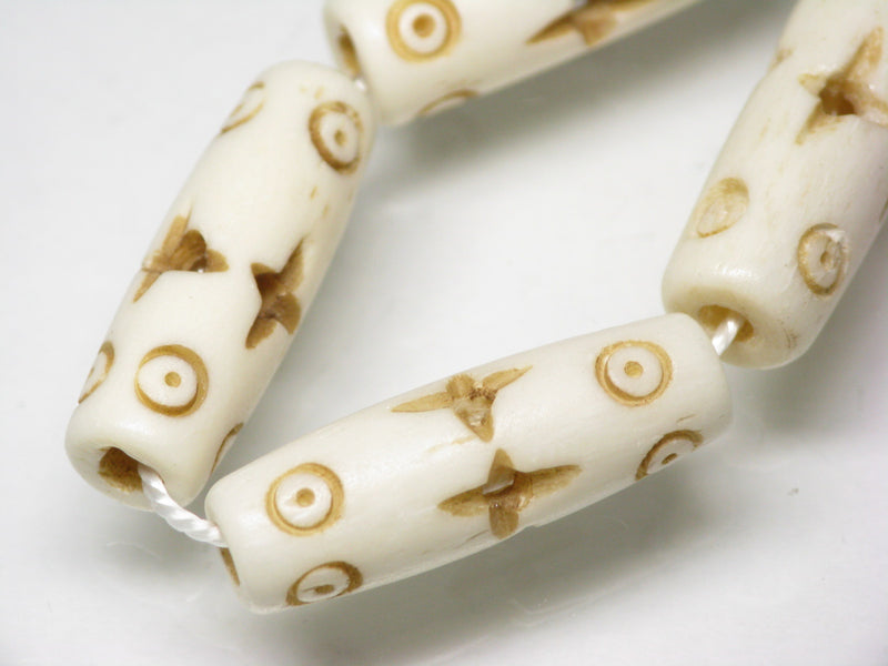 TOKO-BEADS CB210-08N Bone bead (strand) 8～9mm CB210-08N ボーンビーズ（連） 8～9mm Asian bead & African bead  Handmade,Lampeork,bead,asia,india,ethnic,parts,accessory,beads とんぼ玉,ビーズ,トンボ玉,アジア,インド,エスニック,手作り,パーツ,アクセサリー