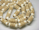 TOKO-BEADS CB210-10N Bone bead (strand) 7.5~9mm CB210-10N ボーンビーズ（連） 7.5~9mm Asian bead & African bead  Handmade,Lampeork,bead,asia,india,ethnic,parts,accessory,beads とんぼ玉,ビーズ,トンボ玉,アジア,インド,エスニック,手作り,パーツ,アクセサリー