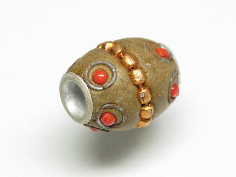 TOKO-BEADS CL306-07 Indian Ladakh bead 15mm CL306-07 ラダックビーズ 15mm Asian bead & African bead  Handmade,Lampeork,bead,asia,india,ethnic,parts,accessory,beads とんぼ玉,ビーズ,トンボ玉,アジア,インド,エスニック,手作り,パーツ,アクセサリー