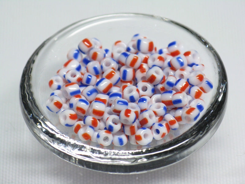 TOKO-BEADS CPM992 Striped Glass Seed bead 10g (M) 2~3mm CPM992 ストライプガラスシードビーズ 10g (M)  2~3mm Asian bead & African bead  Handmade,Lampeork,bead,asia,india,ethnic,parts,accessory,beads とんぼ玉,ビーズ,トンボ玉,アジア,インド,エスニック,手作り,パーツ,アクセサリー