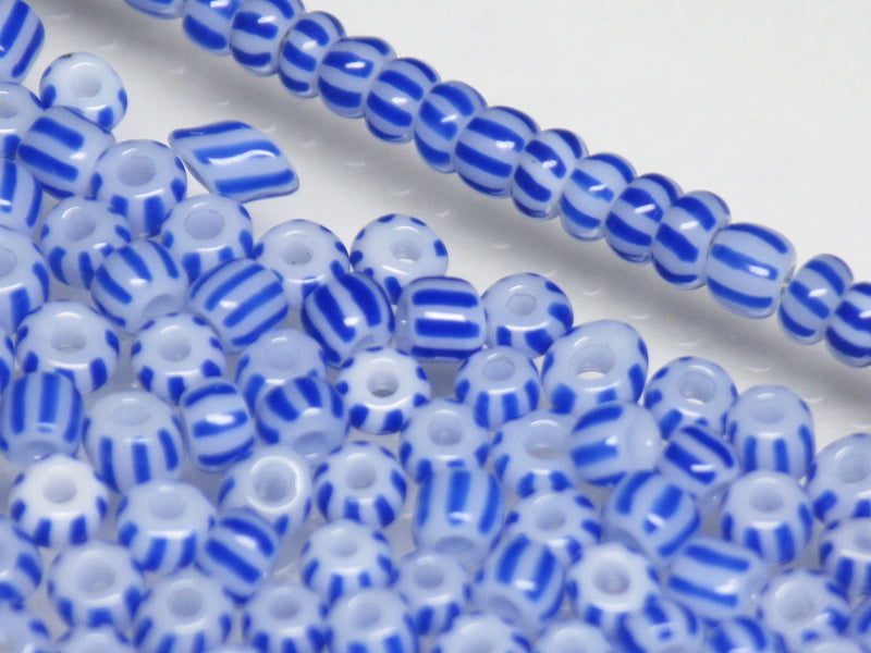 TOKO-BEADS CPM995 Striped Glass Seed bead 10g (M) 2~3mm CPM995 ストライプガラスシードビーズ 10g (M)  2~3mm Asian bead & African bead  Handmade,Lampeork,bead,asia,india,ethnic,parts,accessory,beads とんぼ玉,ビーズ,トンボ玉,アジア,インド,エスニック,手作り,パーツ,アクセサリー