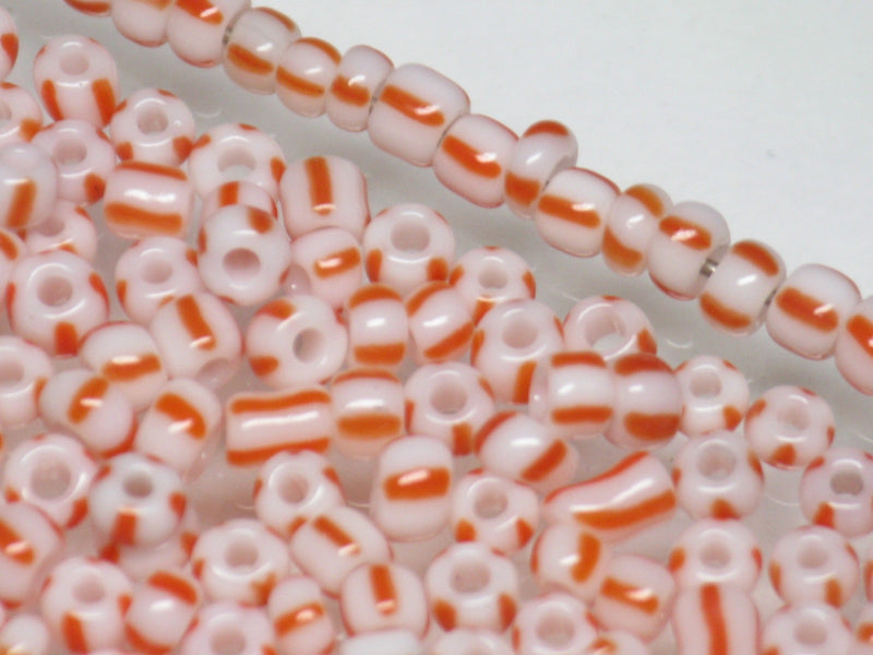 TOKO-BEADS CPM999 Striped Glass Seed bead 10g (M) 2~3mm CPM999 ストライプガラスシードビーズ 10g (M)  2~3mm Asian bead & African bead  Handmade,Lampeork,bead,asia,india,ethnic,parts,accessory,beads とんぼ玉,ビーズ,トンボ玉,アジア,インド,エスニック,手作り,パーツ,アクセサリー