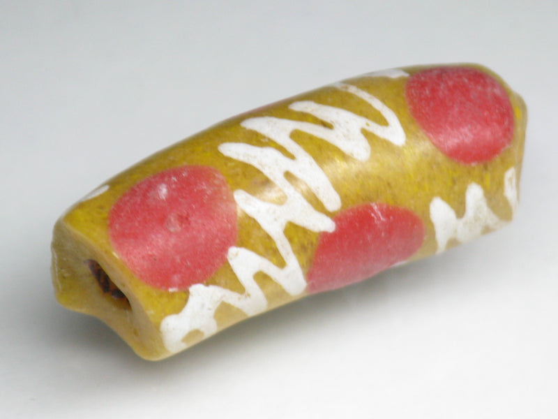 TOKO-BEADS EG105-25 African tube glass bead  11mm EG105-25 エルボー型とんぼ玉 11mm Asian bead & African bead  Handmade,Lampeork,bead,asia,india,ethnic,parts,accessory,beads とんぼ玉,ビーズ,トンボ玉,アジア,インド,エスニック,手作り,パーツ,アクセサリー