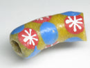 TOKO-BEADS EG105-45 African tube glass bead  11mm EG105-45 エルボー型とんぼ玉 11mm Asian bead & African bead  Handmade,Lampeork,bead,asia,india,ethnic,parts,accessory,beads とんぼ玉,ビーズ,トンボ玉,アジア,インド,エスニック,手作り,パーツ,アクセサリー