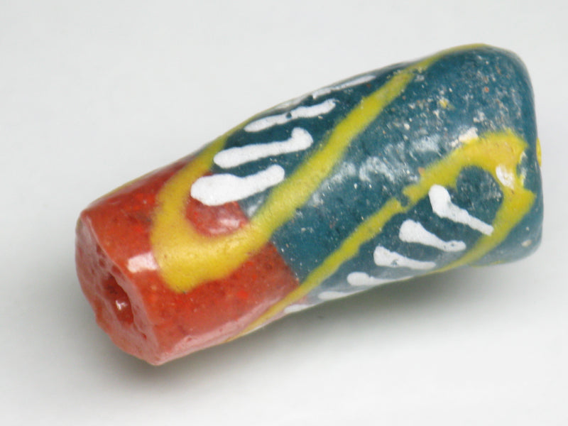TOKO-BEADS EG105-66 African tube glass bead  13mm EG105-66 エルボー型とんぼ玉 13mm Asian bead & African bead  Handmade,Lampeork,bead,asia,india,ethnic,parts,accessory,beads とんぼ玉,ビーズ,トンボ玉,アジア,インド,エスニック,手作り,パーツ,アクセサリー