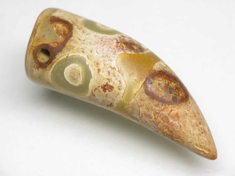 TOKO-BEADS EZ011-16 Tibetan Agate Tooth Pendant 14mm EZ011-16 チベタンアゲートペンダント 14mm Asian bead & African bead  Handmade,Lampeork,bead,asia,india,ethnic,parts,accessory,beads とんぼ玉,ビーズ,トンボ玉,アジア,インド,エスニック,手作り,パーツ,アクセサリー