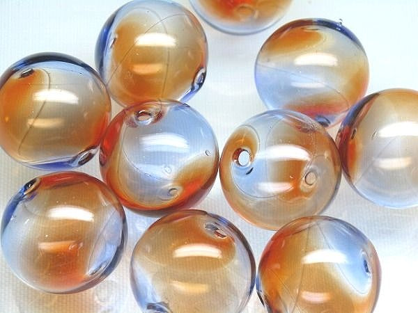 TOKO-BEADS HG001-72P  Hollow glass bead (10pcs) 19~21mm HG001-72P シャボン玉ビーズ（10個パック） 19~21mm Asian bead & African bead  Handmade,Lampeork,bead,asia,india,ethnic,parts,accessory,beads とんぼ玉,ビーズ,トンボ玉,アジア,インド,エスニック,手作り,パーツ,アクセサリー