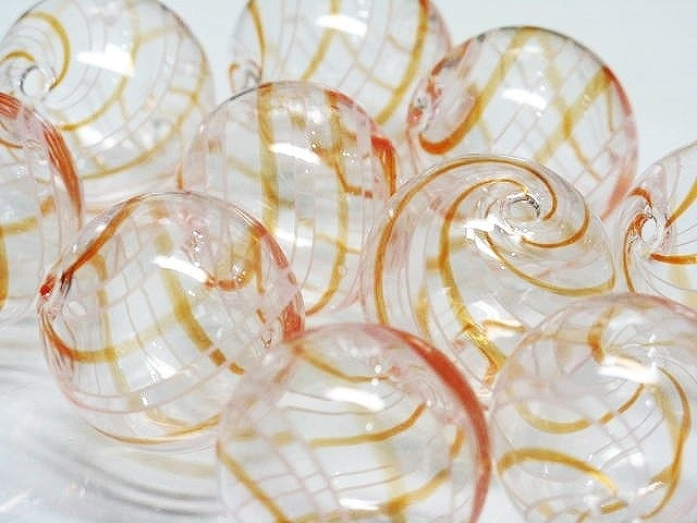 TOKO-BEADS HG005-06P  Hollow glass bead (10pcs) 24~26mm HG005-06P シャボン玉ビーズ（10個パック） 24~26mm Asian bead & African bead  Handmade,Lampeork,bead,asia,india,ethnic,parts,accessory,beads とんぼ玉,ビーズ,トンボ玉,アジア,インド,エスニック,手作り,パーツ,アクセサリー