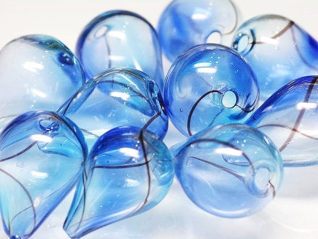 TOKO-BEADS HG011-21P  Hollow glass bead (10pcs) 13~15mm HG011-21P シャボン玉ビーズ（10個パック） 13~15mm Asian bead & African bead  Handmade,Lampeork,bead,asia,india,ethnic,parts,accessory,beads とんぼ玉,ビーズ,トンボ玉,アジア,インド,エスニック,手作り,パーツ,アクセサリー