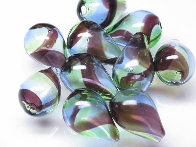 TOKO-BEADS HG011-27P  Hollow glass bead (10pcs) 13~15mm HG011-27P シャボン玉ビーズ（10個パック） 13~15mm Asian bead & African bead  Handmade,Lampeork,bead,asia,india,ethnic,parts,accessory,beads とんぼ玉,ビーズ,トンボ玉,アジア,インド,エスニック,手作り,パーツ,アクセサリー