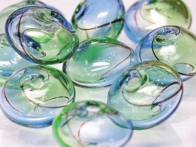 TOKO-BEADS HG021-07P  Hollow glass bead (10pcs) 15~17mm HG021-07P シャボン玉ビーズ（10個パック） 15~17mm Asian bead & African bead  Handmade,Lampeork,bead,asia,india,ethnic,parts,accessory,beads とんぼ玉,ビーズ,トンボ玉,アジア,インド,エスニック,手作り,パーツ,アクセサリー