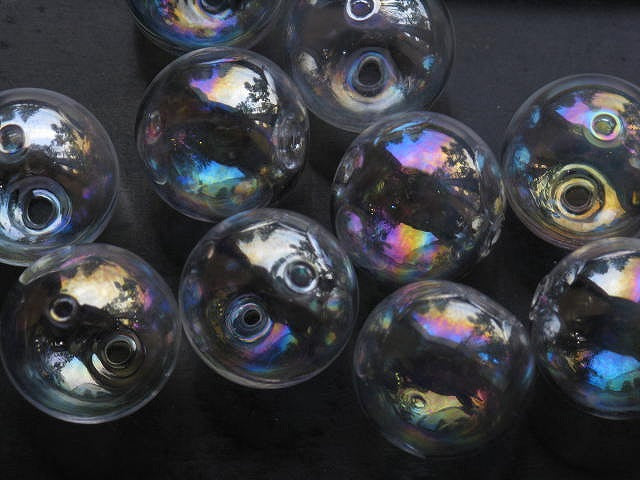 TOKO-BEADS HG999-03P Soap Bubble bead (10pcs) 20mm HG999-03P ”しゃぼんだま”ビーズ（10個パック） 20mm Asian bead & African bead  Handmade,Lampeork,bead,asia,india,ethnic,parts,accessory,beads とんぼ玉,ビーズ,トンボ玉,アジア,インド,エスニック,手作り,パーツ,アクセサリー
