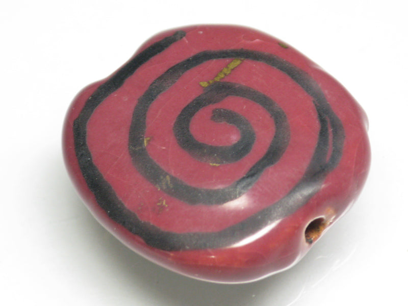 TOKO-BEADS KZ034-56 Kenyan ceramic bead 21.5mm KZ034-56 ケニアセラミックビーズ 21.5mmKazuri カズリビーズ Asian bead & African bead  Handmade,Lampeork,bead,asia,india,ethnic,parts,accessory,beads とんぼ玉,ビーズ,トンボ玉,アジア,インド,エスニック,手作り,パーツ,アクセサリー