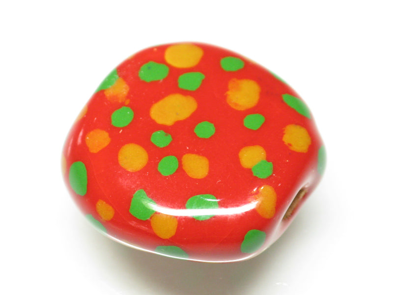 TOKO-BEADS KZ133-07 Kenyan ceramic bead 19.5mm KZ133-07 ケニアセラミックビーズ 19.5mmKazuri カズリビーズ Asian bead & African bead  Handmade,Lampeork,bead,asia,india,ethnic,parts,accessory,beads とんぼ玉,ビーズ,トンボ玉,アジア,インド,エスニック,手作り,パーツ,アクセサリー