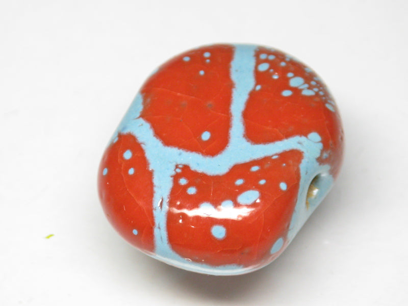 TOKO-BEADS KZ151-33 Kenyan ceramic bead 23mm KZ151-33 ケニアセラミックビーズ 23mmKazuri カズリビーズ Asian bead & African bead  Handmade,Lampeork,bead,asia,india,ethnic,parts,accessory,beads とんぼ玉,ビーズ,トンボ玉,アジア,インド,エスニック,手作り,パーツ,アクセサリー