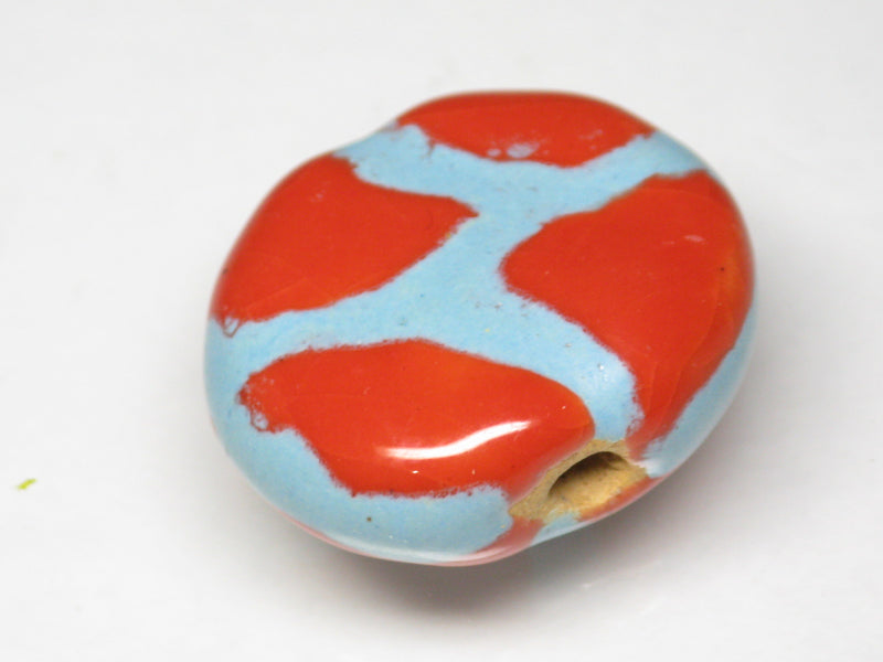 TOKO-BEADS KZ151-34 Kenyan ceramic bead 22mm KZ151-34 ケニアセラミックビーズ 22mmKazuri カズリビーズ Asian bead & African bead  Handmade,Lampeork,bead,asia,india,ethnic,parts,accessory,beads とんぼ玉,ビーズ,トンボ玉,アジア,インド,エスニック,手作り,パーツ,アクセサリー