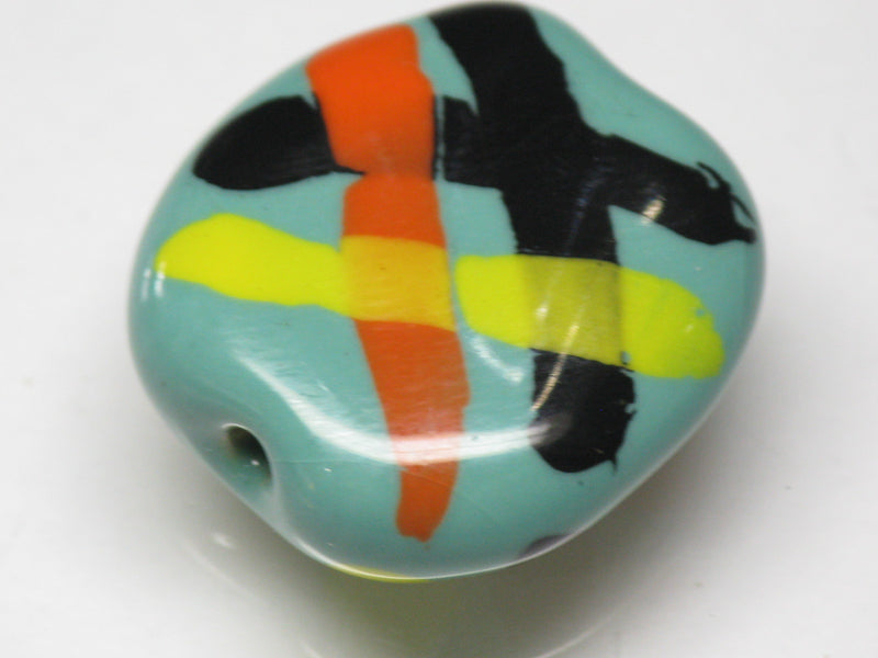 TOKO-BEADS KZ171-09 Kenyan ceramic bead 22mm KZ171-09 ケニアセラミックビーズ 22mmKazuri カズリビーズ Asian bead & African bead  Handmade,Lampeork,bead,asia,india,ethnic,parts,accessory,beads とんぼ玉,ビーズ,トンボ玉,アジア,インド,エスニック,手作り,パーツ,アクセサリー
