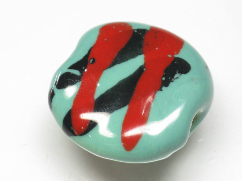 TOKO-BEADS KZ171-17 Kenyan ceramic bead 21mm KZ171-17 ケニアセラミックビーズ 21mmKazuri カズリビーズ Asian bead & African bead  Handmade,Lampeork,bead,asia,india,ethnic,parts,accessory,beads とんぼ玉,ビーズ,トンボ玉,アジア,インド,エスニック,手作り,パーツ,アクセサリー