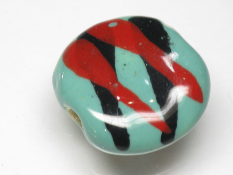 TOKO-BEADS KZ171-17 Kenyan ceramic bead 21mm KZ171-17 ケニアセラミックビーズ 21mmKazuri カズリビーズ Asian bead & African bead  Handmade,Lampeork,bead,asia,india,ethnic,parts,accessory,beads とんぼ玉,ビーズ,トンボ玉,アジア,インド,エスニック,手作り,パーツ,アクセサリー