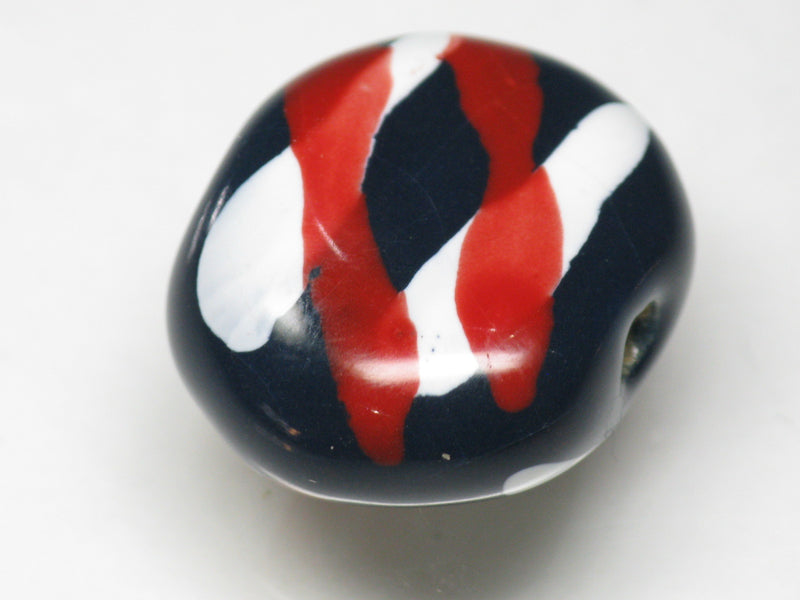 TOKO-BEADS KZ171-20 Kenyan ceramic bead 21mm KZ171-20 ケニアセラミックビーズ 21mmKazuri カズリビーズ Asian bead & African bead  Handmade,Lampeork,bead,asia,india,ethnic,parts,accessory,beads とんぼ玉,ビーズ,トンボ玉,アジア,インド,エスニック,手作り,パーツ,アクセサリー