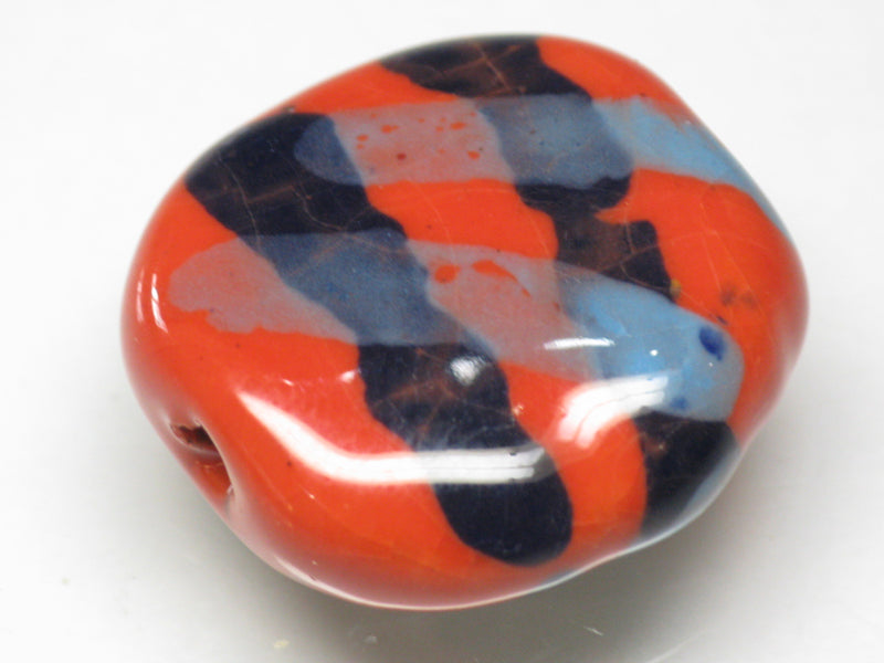 TOKO-BEADS KZ171-21 Kenyan ceramic bead 23mm KZ171-21 ケニアセラミックビーズ 23mmKazuri カズリビーズ Asian bead & African bead  Handmade,Lampeork,bead,asia,india,ethnic,parts,accessory,beads とんぼ玉,ビーズ,トンボ玉,アジア,インド,エスニック,手作り,パーツ,アクセサリー