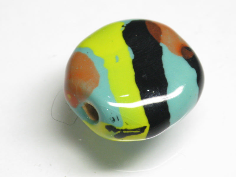 TOKO-BEADS KZ173-09 Kenyan ceramic bead 18~19mm KZ173-09 ケニアセラミックビーズ 18~19mm Asian bead & African bead  Handmade,Lampeork,bead,asia,india,ethnic,parts,accessory,beads とんぼ玉,ビーズ,トンボ玉,アジア,インド,エスニック,手作り,パーツ,アクセサリー