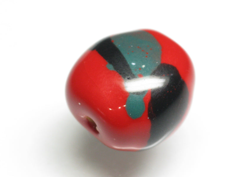 TOKO-BEADS KZ174-12 Kenyan ceramic bead 15.5mm KZ174-12 ケニアセラミックビーズ 15.5mm Asian bead & African bead  Handmade,Lampeork,bead,asia,india,ethnic,parts,accessory,beads とんぼ玉,ビーズ,トンボ玉,アジア,インド,エスニック,手作り,パーツ,アクセサリー
