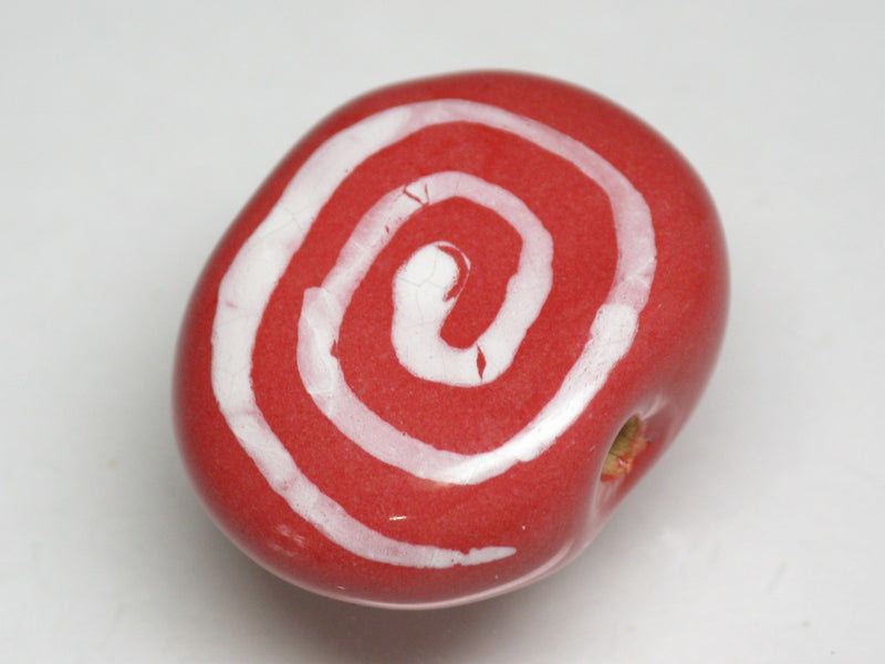 TOKO-BEADS KZ191-08 Kenyan ceramic bead 23mm KZ191-08 ケニアセラミックビーズ 23mmKazuri カズリビーズ Asian bead & African bead  Handmade,Lampeork,bead,asia,india,ethnic,parts,accessory,beads とんぼ玉,ビーズ,トンボ玉,アジア,インド,エスニック,手作り,パーツ,アクセサリー