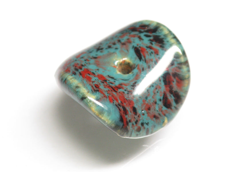 TOKO-BEADS KZ199-51 Kenyan ceramic bead 19mm KZ199-51 ケニアセラミックビーズ 19mm Asian bead & African bead  Handmade,Lampeork,bead,asia,india,ethnic,parts,accessory,beads とんぼ玉,ビーズ,トンボ玉,アジア,インド,エスニック,手作り,パーツ,アクセサリー
