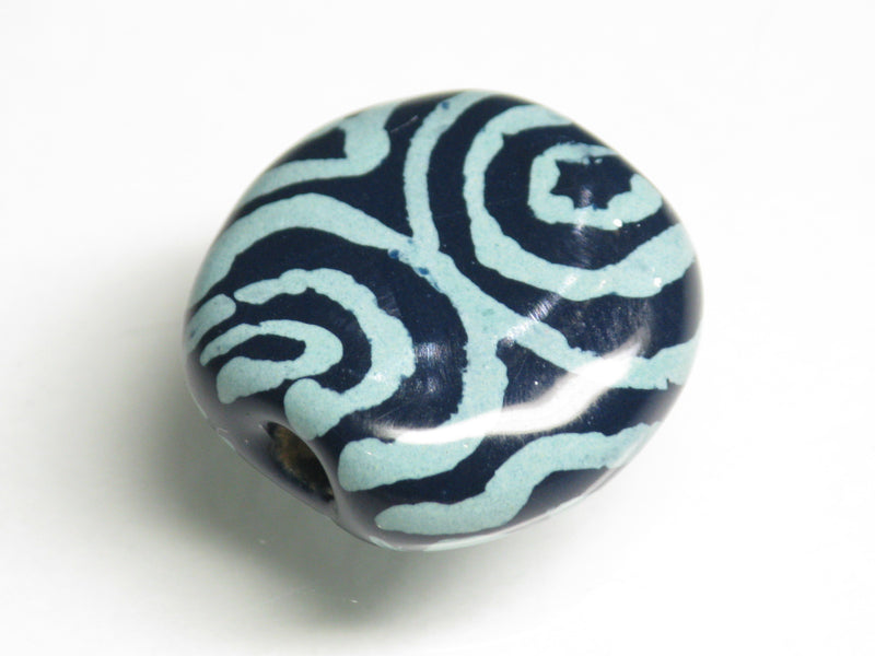 TOKO-BEADS KZ213-02 Kenyan ceramic bead 19mm KZ213-02 ケニアセラミックビーズ 19mm Asian bead & African bead  Handmade,Lampeork,bead,asia,india,ethnic,parts,accessory,beads とんぼ玉,ビーズ,トンボ玉,アジア,インド,エスニック,手作り,パーツ,アクセサリー
