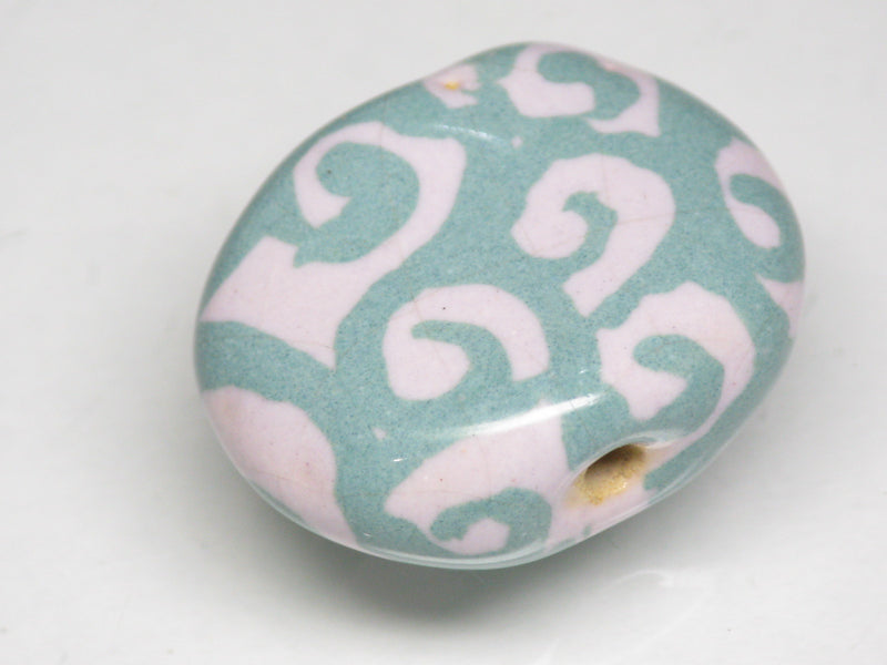 TOKO-BEADS KZ221-07 Kenyan ceramic bead 23mm KZ221-07 ケニアセラミックビーズ 23mmKazuri カズリビーズ Asian bead & African bead  Handmade,Lampeork,bead,asia,india,ethnic,parts,accessory,beads とんぼ玉,ビーズ,トンボ玉,アジア,インド,エスニック,手作り,パーツ,アクセサリー