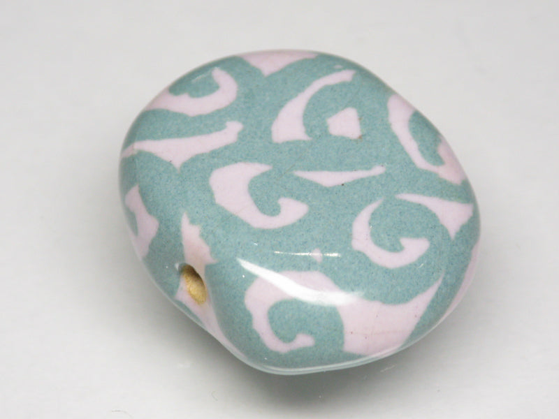 TOKO-BEADS KZ221-07 Kenyan ceramic bead 23mm KZ221-07 ケニアセラミックビーズ 23mmKazuri カズリビーズ Asian bead & African bead  Handmade,Lampeork,bead,asia,india,ethnic,parts,accessory,beads とんぼ玉,ビーズ,トンボ玉,アジア,インド,エスニック,手作り,パーツ,アクセサリー