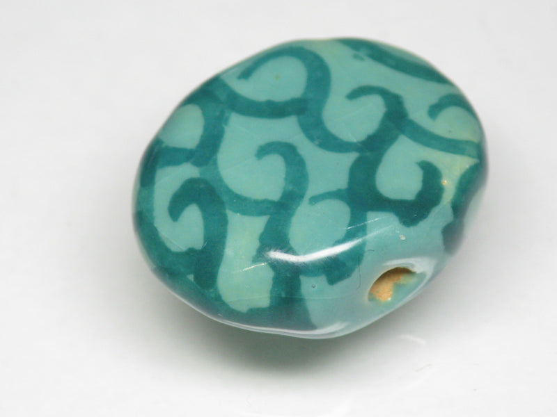 TOKO-BEADS KZ221-09 Kenyan ceramic bead 23mm KZ221-09 ケニアセラミックビーズ 23mmKazuri カズリビーズ Asian bead & African bead  Handmade,Lampeork,bead,asia,india,ethnic,parts,accessory,beads とんぼ玉,ビーズ,トンボ玉,アジア,インド,エスニック,手作り,パーツ,アクセサリー