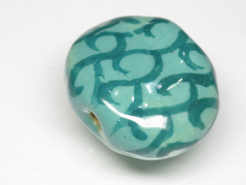 TOKO-BEADS KZ221-09 Kenyan ceramic bead 23mm KZ221-09 ケニアセラミックビーズ 23mmKazuri カズリビーズ Asian bead & African bead  Handmade,Lampeork,bead,asia,india,ethnic,parts,accessory,beads とんぼ玉,ビーズ,トンボ玉,アジア,インド,エスニック,手作り,パーツ,アクセサリー