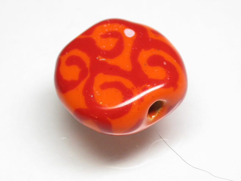 TOKO-BEADS KZ223-04 Kenyan ceramic bead 18mm KZ223-04 Kazuri ケニアセラミックビーズ 18mm Asian bead & African bead  Handmade,Lampeork,bead,asia,india,ethnic,parts,accessory,beads とんぼ玉,ビーズ,トンボ玉,アジア,インド,エスニック,手作り,パーツ,アクセサリー