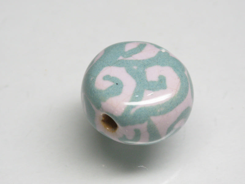 TOKO-BEADS KZ224-02 Kenyan ceramic bead 15mm KZ224-02 ケニアセラミックビーズ 15mmKazuri カズリビーズ Asian bead & African bead  Handmade,Lampeork,bead,asia,india,ethnic,parts,accessory,beads とんぼ玉,ビーズ,トンボ玉,アジア,インド,エスニック,手作り,パーツ,アクセサリー