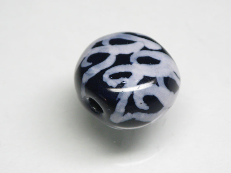 TOKO-BEADS KZ224-09 Kenyan ceramic bead 15mm KZ224-09 ケニアセラミックビーズ 15mm Asian bead & African bead  Handmade,Lampeork,bead,asia,india,ethnic,parts,accessory,beads とんぼ玉,ビーズ,トンボ玉,アジア,インド,エスニック,手作り,パーツ,アクセサリー